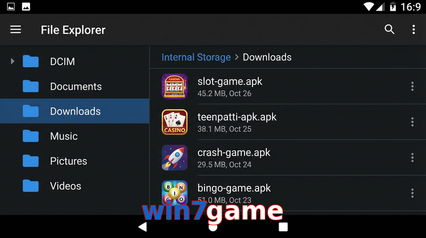 Main screen of Win7game gameapk page for PK players